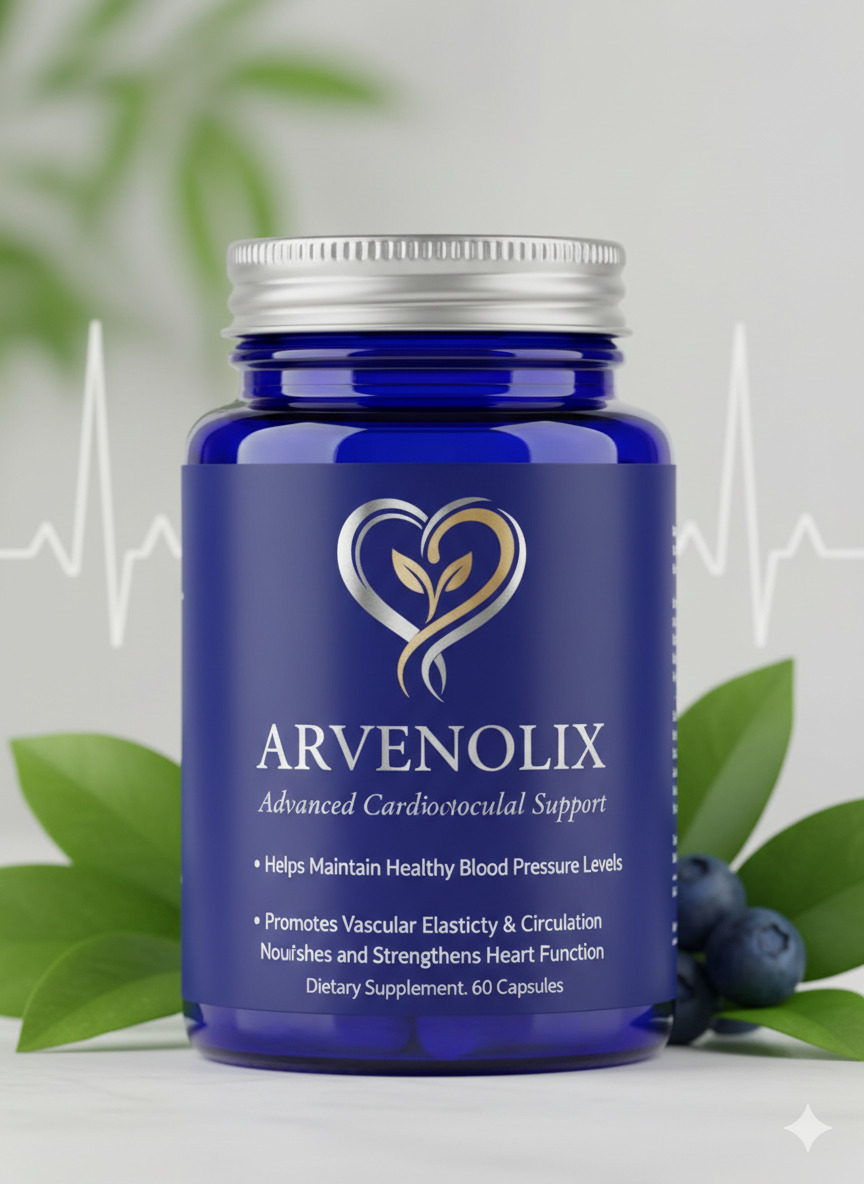 Arvenolix food supplement bottle with plant-based ingredients
